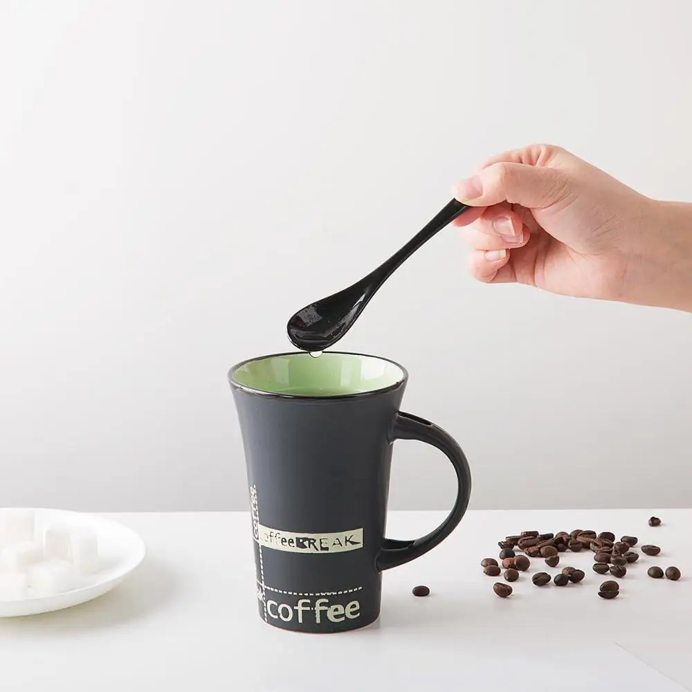 1 шт. простая керамическая кофейная чашка с ложкой креативная индивидуальная