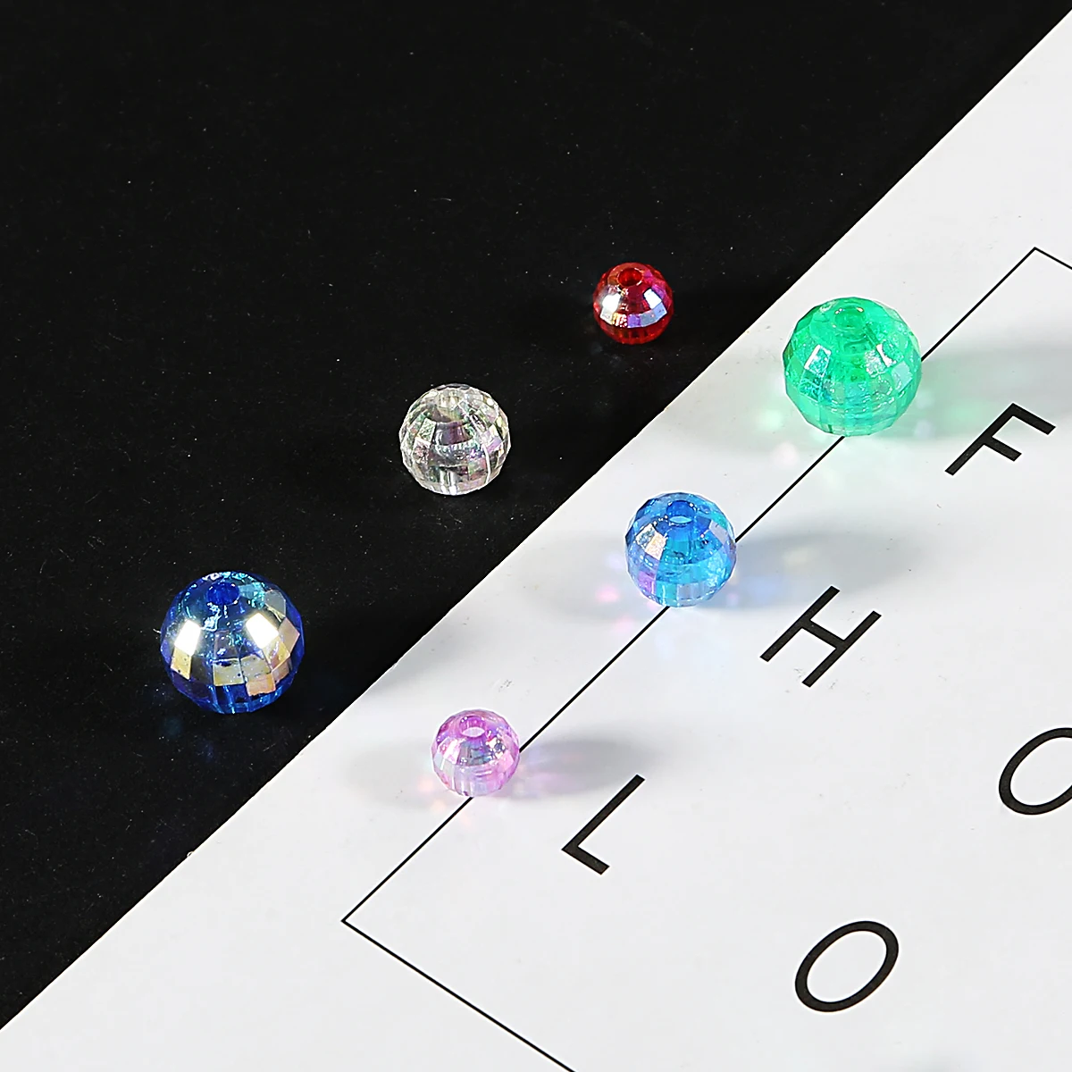 Бусины радужные AB прозрачные с акриловой поверхностью 6 8 10 мм 50-100 шт. | Украшения и