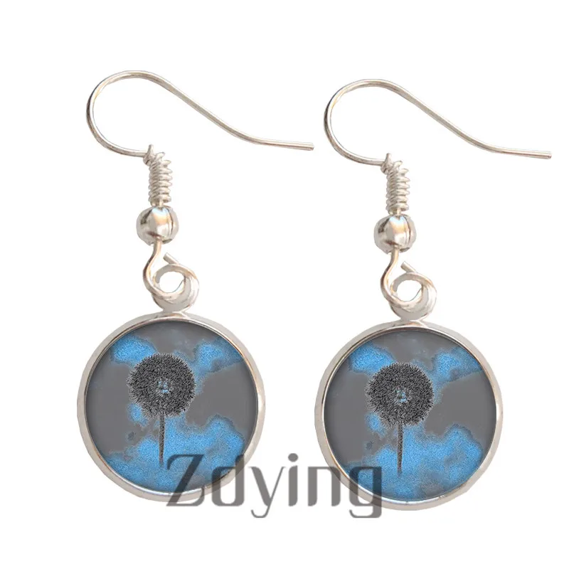 Стеклянный кабошон Одуванчик подвеска висячие серьги подвески белые бриллианты