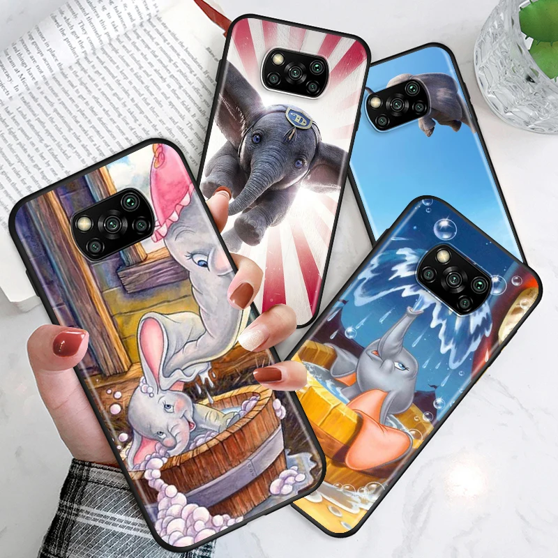 

Circus Dumbo Soft For Xiaomi Civi Play Mix 3 A2 A1 6X 5X Poco X3 NFC F3 GT M3 M2 X2 F2 Pro C3 F1 Black Phone Case