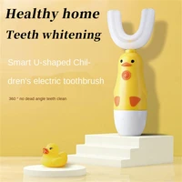 childrens 360 degree sonic electric toothbrush u shaped soft silicone toothbrush for teeth whitening the best gift for children