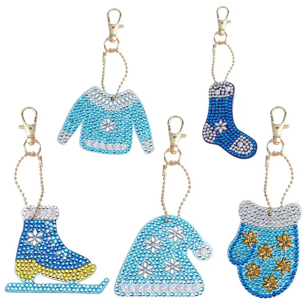 

Christmas Kit DIY 5D Diamond Art Handmade Full Drill Christmas Pendant Rhinestone Mosaic Making Handicraft For Key Key Chain