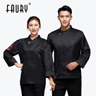С длинными рукавами шеф-повар униформа Ресторан Кухня выпечка шеф-повар куртка дышащая официанта поварская одежда общественного питания Еда Услуги Рабочая Рубашка
