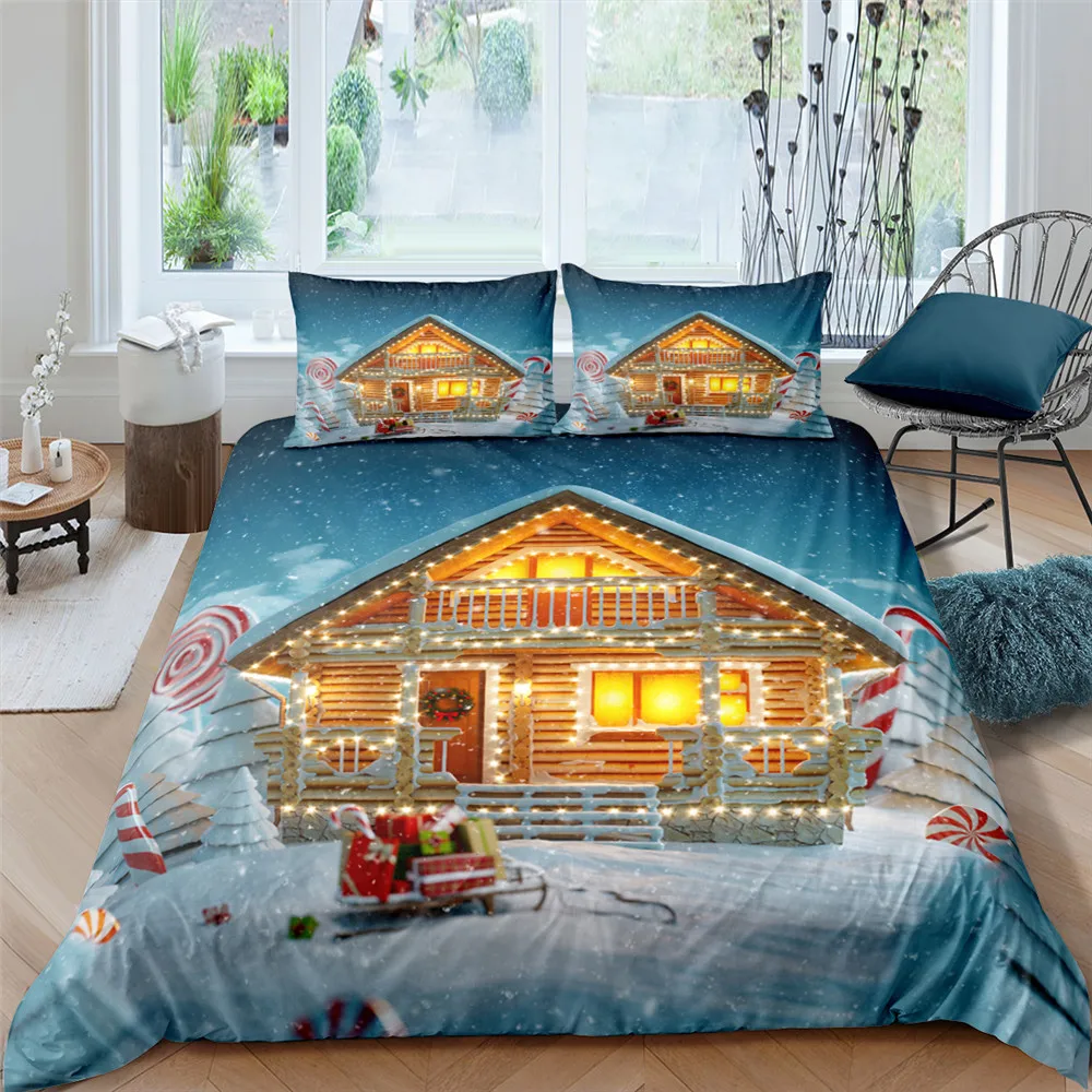 

3D Printed Merry Christmas Bedding Set Queen/Twin/King Size Christmas Santa For Home Decoration Bedding Set King Size