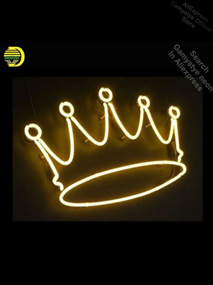 

Crown Artwork Neon Sign Handcrafted Neon Bulbs Sign Glass Advertisement Sign Lighting Neon Signs For Bar Light Bulbs Display