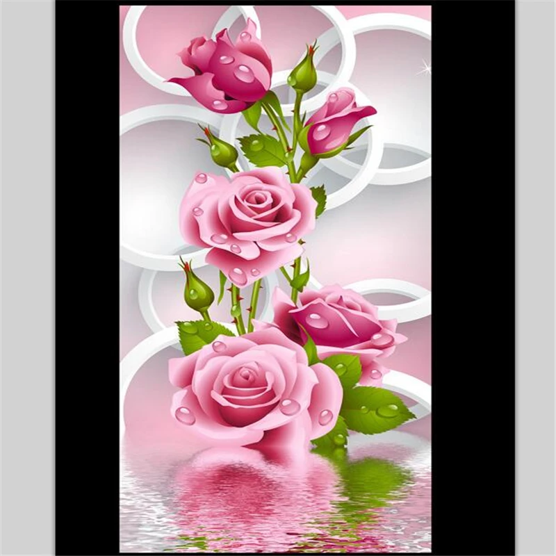 3D обои под заказ стерео круглая Роза крыльцо проход фон для стен гостиной спальни