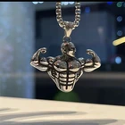 Изящное ожерелье ручной работы из нержавеющей стали 316L с подвеской в виде мышц, мужские и женские ожерелья с подвесками