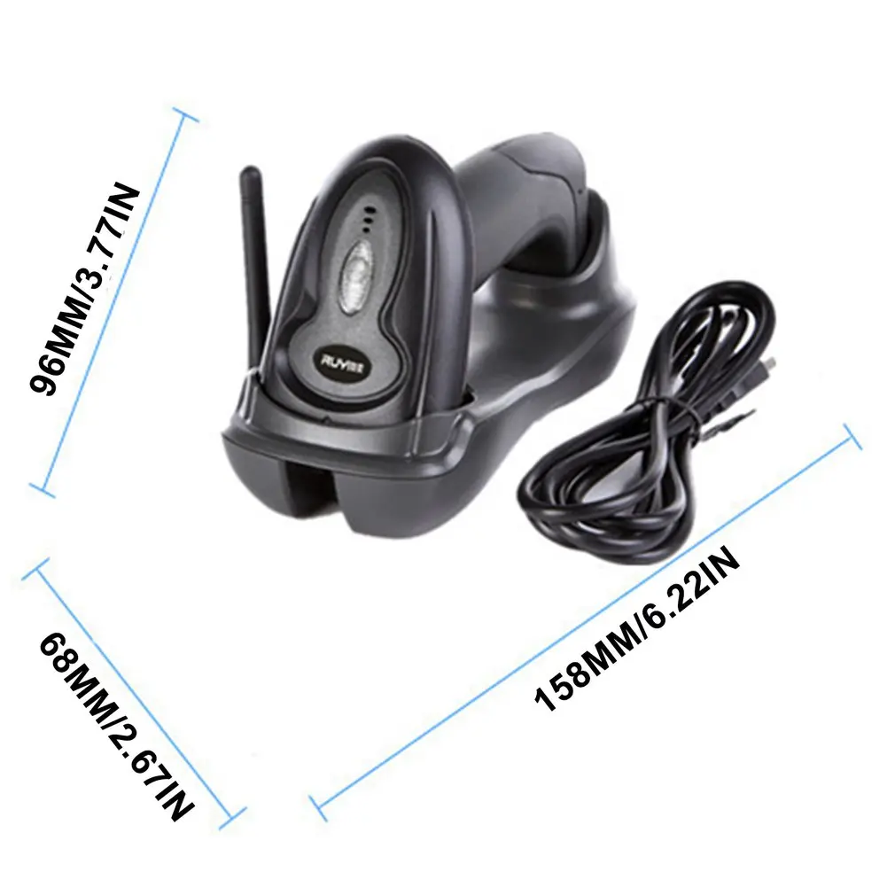 

RY-804 Wireless Barcode Scanner 2D QR Code CMOS Code Reader Handheld Barcode Scanner With Charging Base