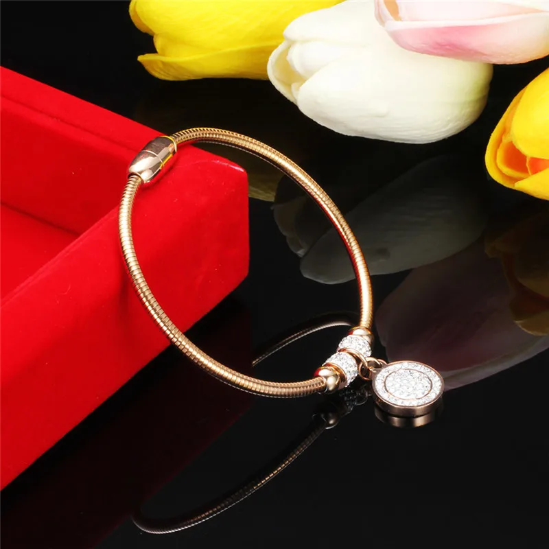 Новый высококачественный браслет Mostyle монета магнит застежка змеиная цепочка 316L