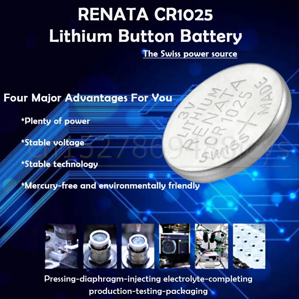 5-50 шт. Новый Оригинальный RENATA CR 1025 CR1025 DL1025 BR1025 KL1025 3 В литиевая батарея для часов