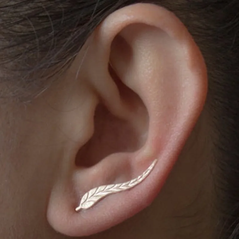 

New Fashion Metal Leaf Ear Clip Earrings for Women Jewelry Personality Gift
