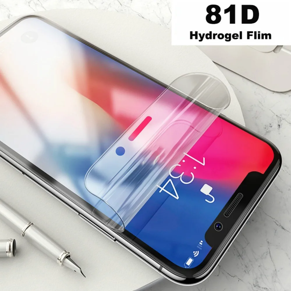 Гидрогелевая Защитная пленка для экрана 81D мягкая iPhone 12 11 Pro X XR XS Max 6 6S 7 8 Plus SE