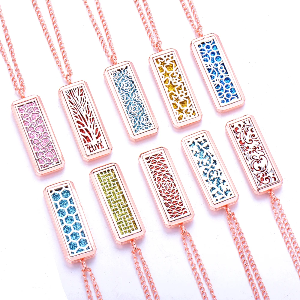 Розовое золото искусственное ожерелье ювелирные изделия духи медальон