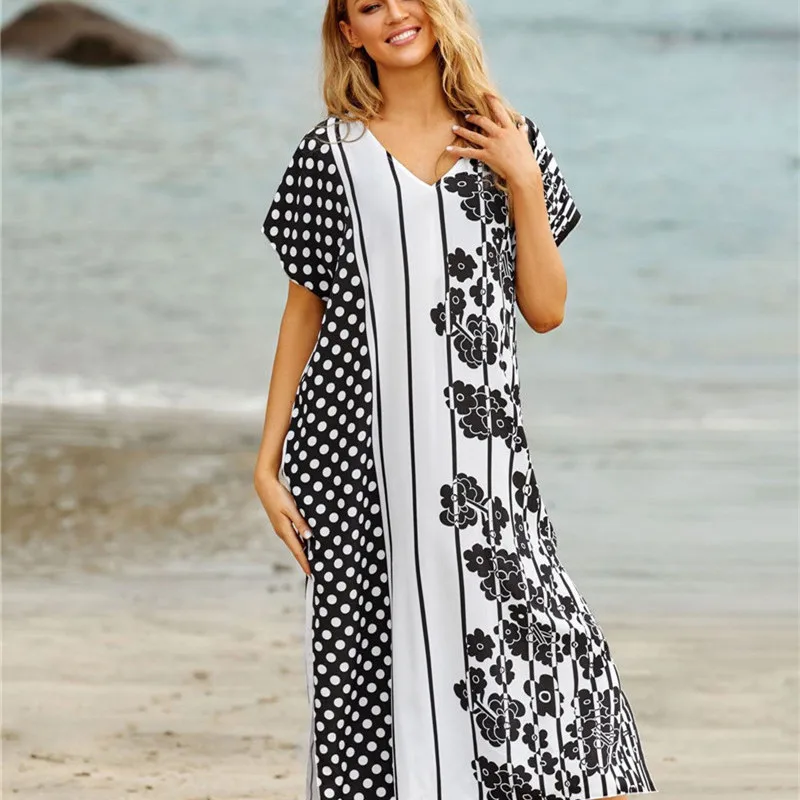 

Maio Feminino Praia 2020 Bikini Pareo Swimwear Coverup Plus Size Tunics Sarong Womens Summer Dresses Cover Up Beach Sexy Print