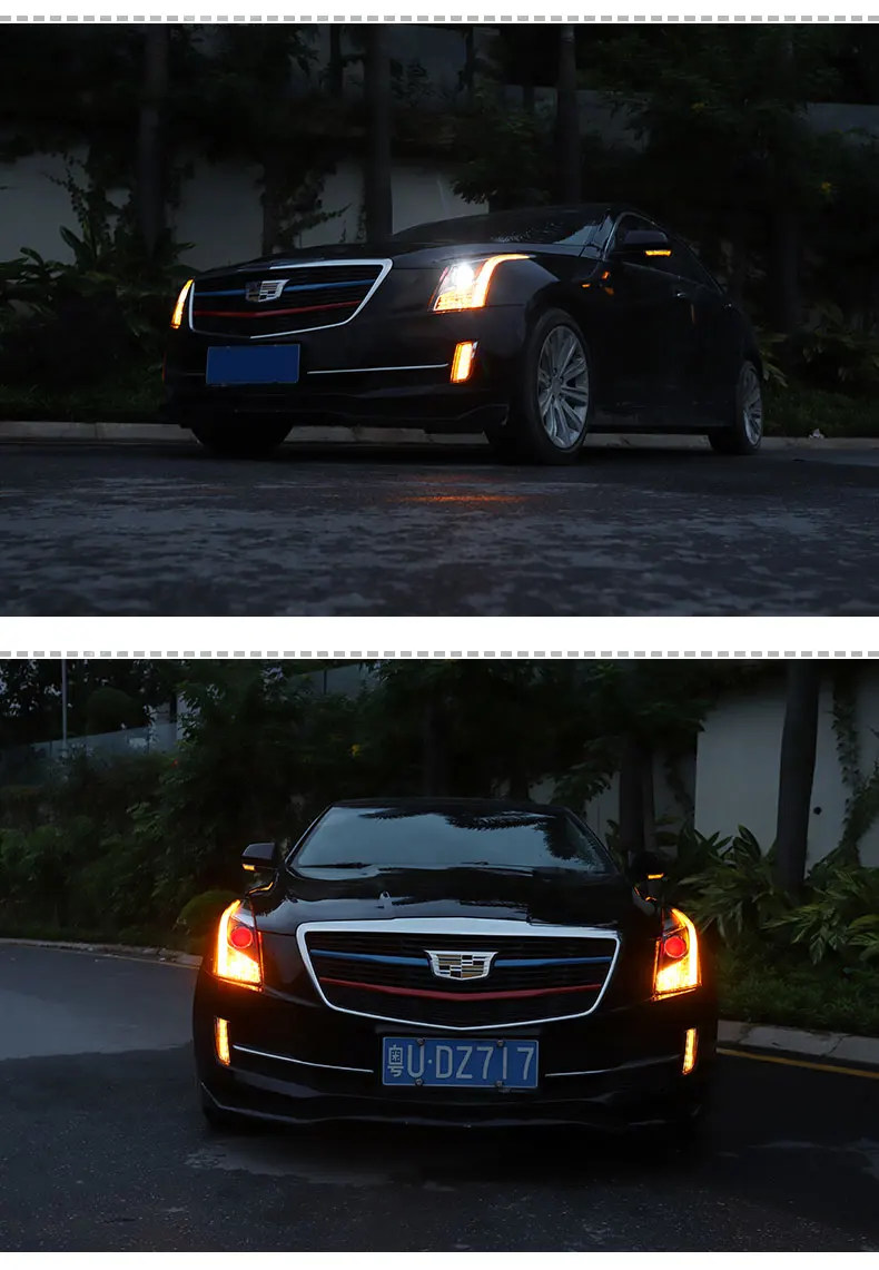 Автомобильный Стайлинг для Cadillac ATS фары- ATS светодиодный фары DRL Биксеноновые линзы Высокий Низкий луч парковка противотуманные фары