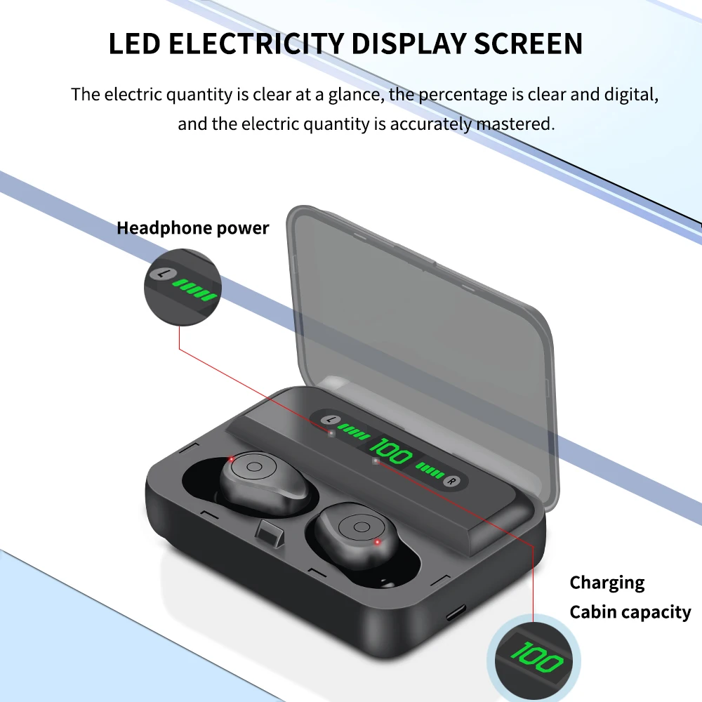 FBYEG TWS F9 настоящие стерео беспроводные Bluetooth наушники HIFI HD Спортивная гарнитура наушники с микрофоном для телефона