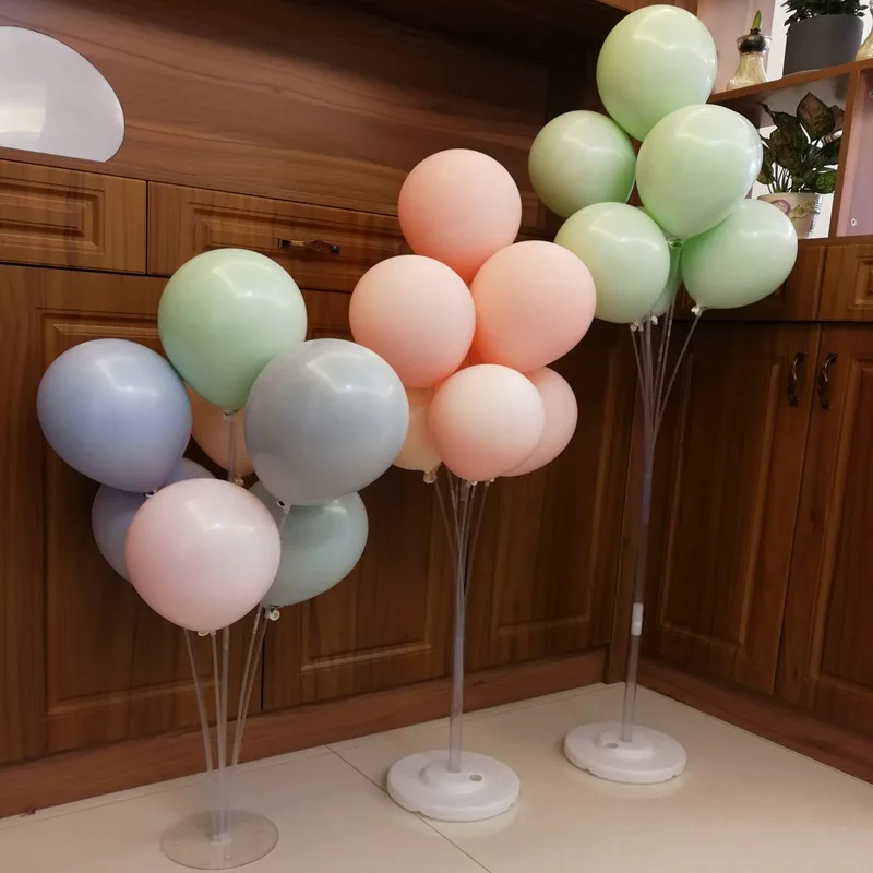 Wedding 7 Tubes Balloons Stand Column Holder Clear Plastic Balloon Birthday Party Decorations Kids Garlan | Дом и сад