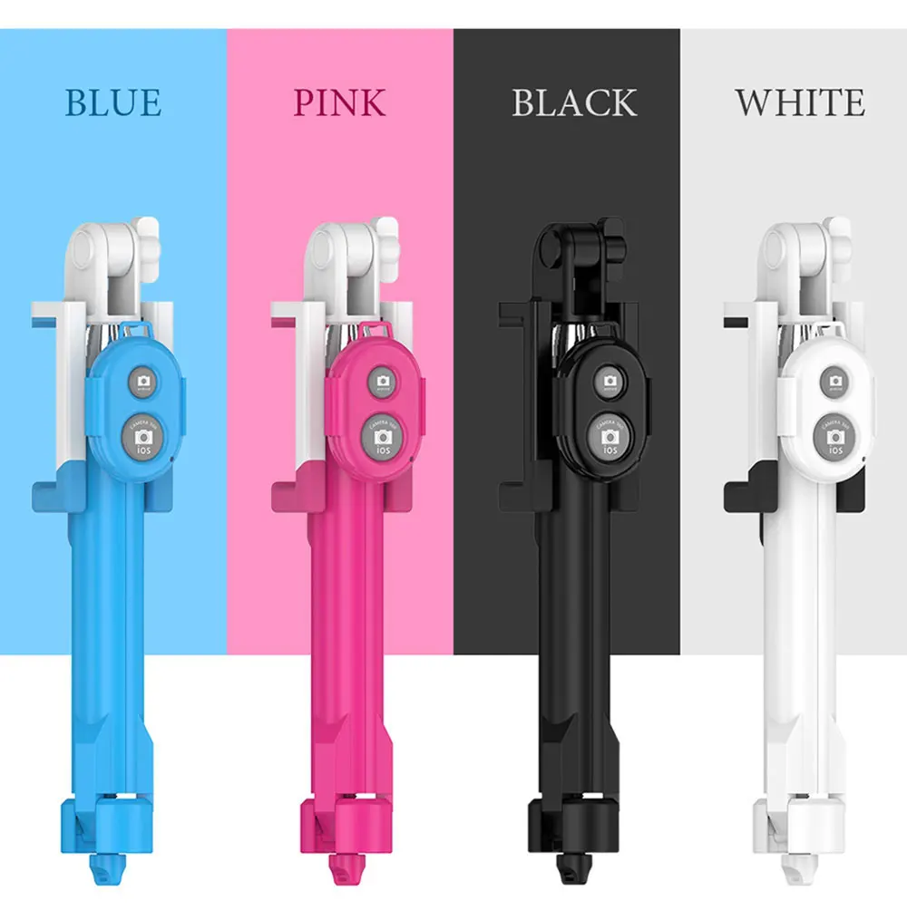 Hot Foldable Handheld Monopod Selfie Stick Extendable Mini Wireless Bluetooth Shutter Remote Selfie Tripods For iPhone 8 X Plus
