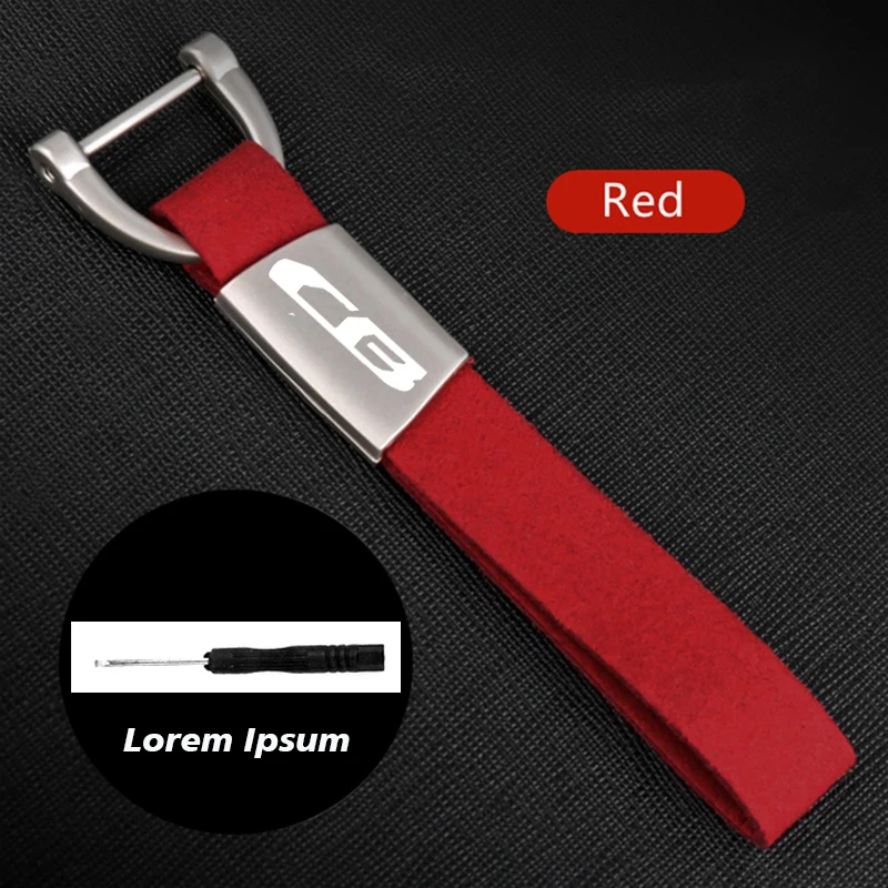 

New car accessories/suede leather universal quality keychain suitable for CB motorcycle keychain with logo