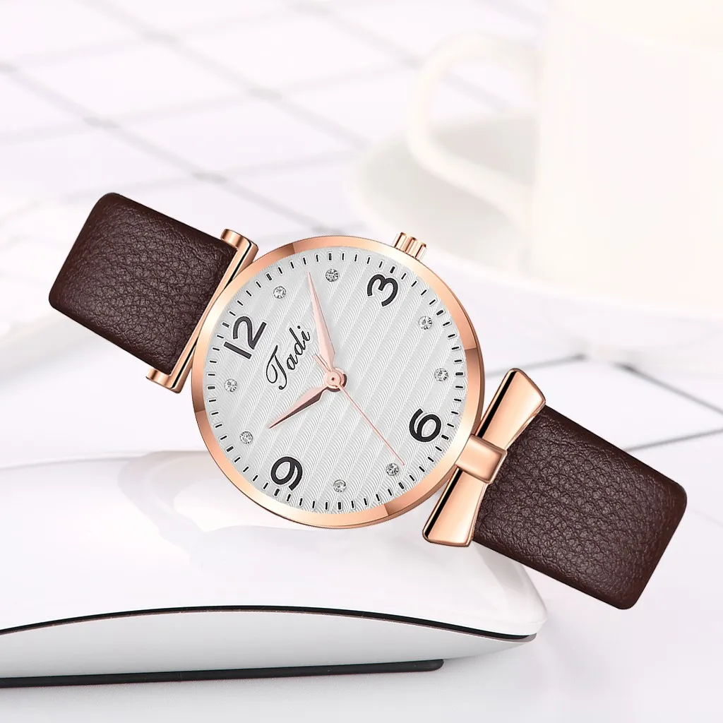 Женские наручные часы Tadi Гладкий минималистичный Календарь кожаный сетчатый