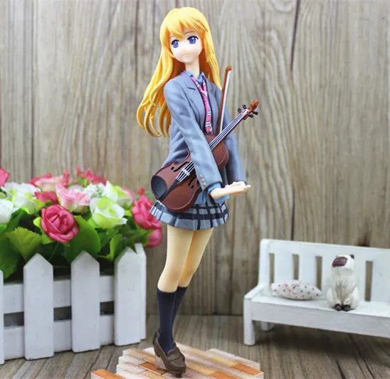 A No color box Новое поступление Аниме ваша лежа в апреле Kaori Miyazono скрипка Униформа Ver мультфильм кукла ПВХ фигурка Коллекционная модель игрушки подарок - Цвет: A No color box