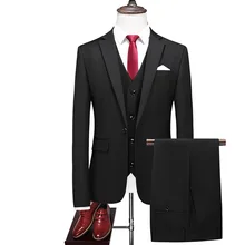 2020 New Arrival Morning suit Wedding Suits For Men Best man's Three Peices Suits (Jacket+Pants+vest) Custom made Black Suits (1)