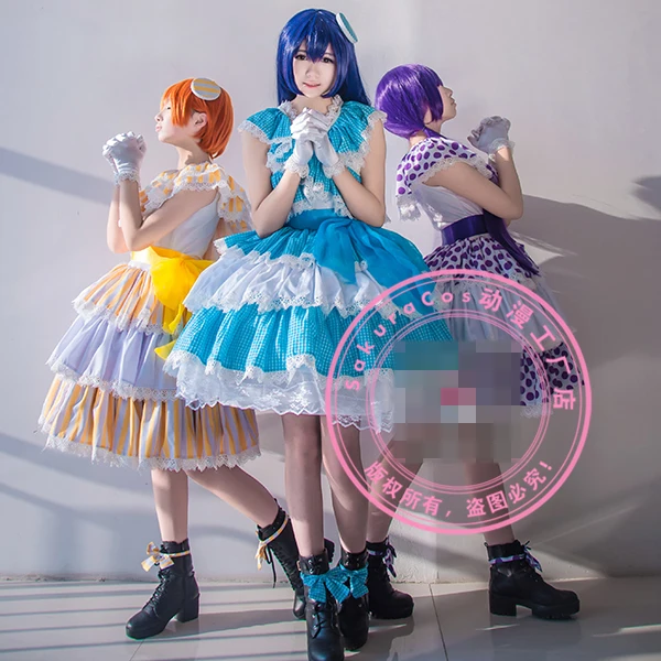 

Аниме! Lovelive! Лилия белый 5-й концертный Tojo Nozomi Sonoda Umi Hoshizora Rin милое платье униформа косплей костюм Бесплатная доставка
