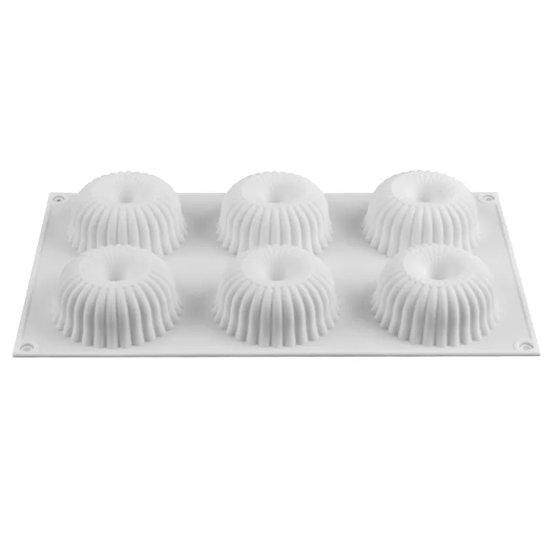 

6 Cavity Spiral Chiffon Mousse Mold DIY Baking Desserts Mould Silicone Mold for Full Set Eco-Friendly
