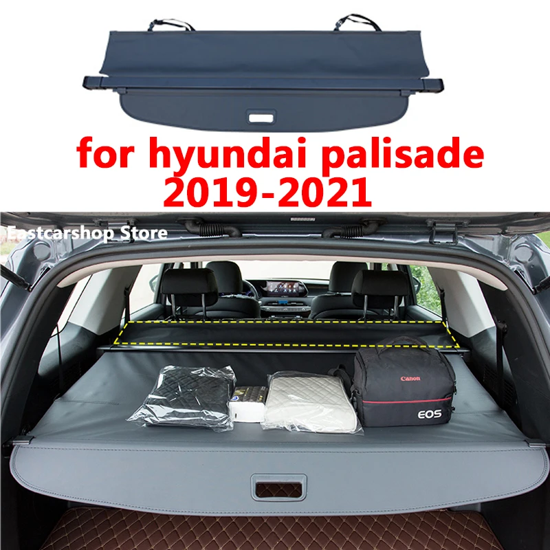 

For Hyundai Palisade 2019 2020 2021 Car Curtain Trunk Partition Curtain Rear Racks Retractable Storage Partition Accessories