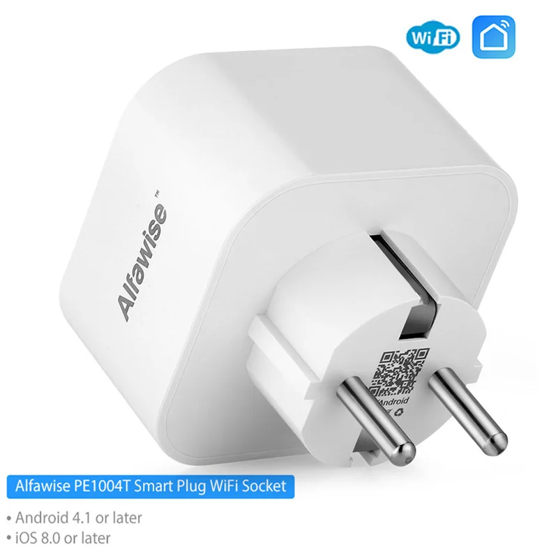 Alfawise PE1004T ЕС вилка мини WiFi розетка смарт-разъем работает с Amazon Alexa Google Home мобильное приложение дистанционное управление монитор энергии