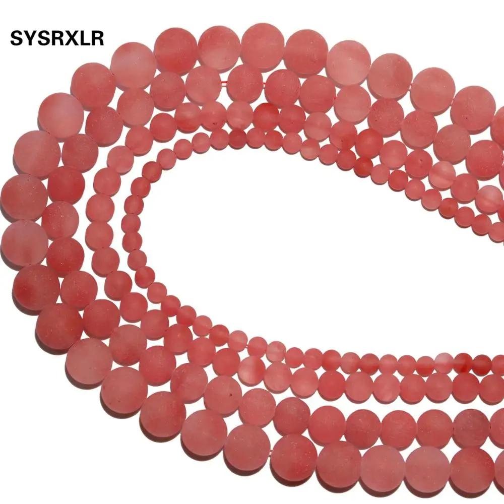 С тусклой полировкой матовый Натуральный камень Красного арбуза с украшением в