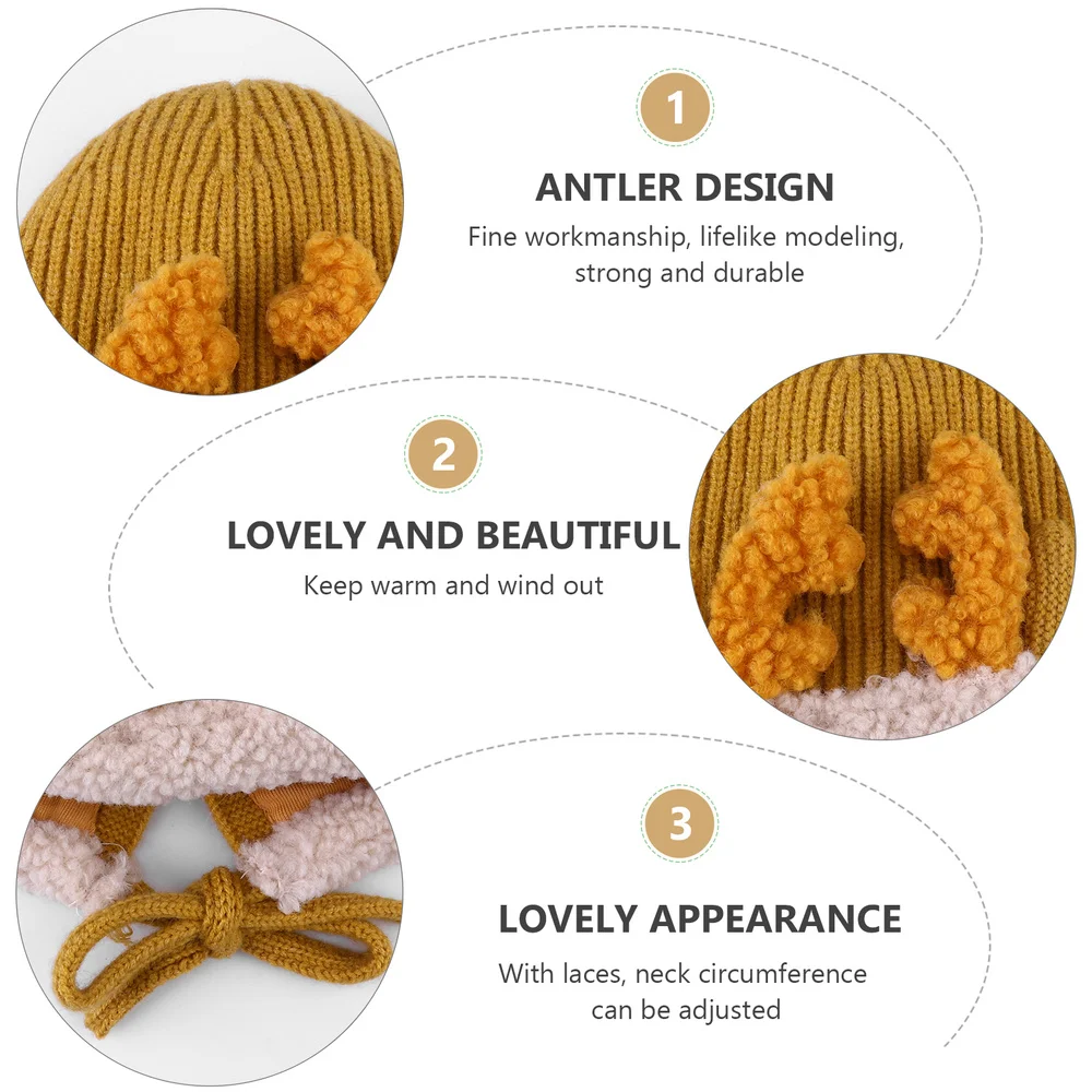 

1 Pc Knitted Cap Ear Protection Hat Fashionable Light Baby Beanie Baby Hat for Toddlers