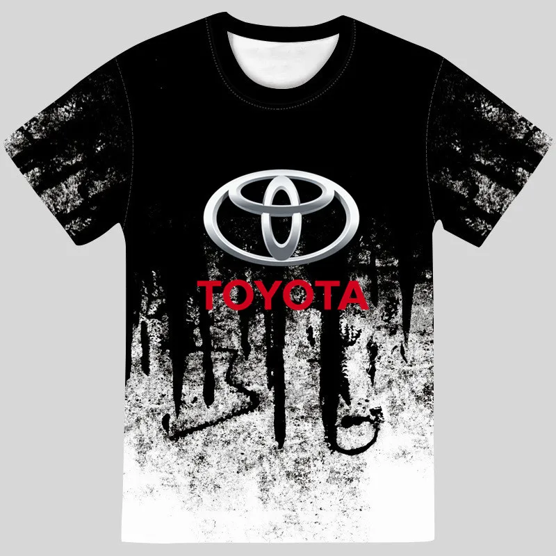 

Camiseta de verano divertida para hombre y mujer, camisa de manga corta con estampado de letras 3D de Toyota Motor, talla grande