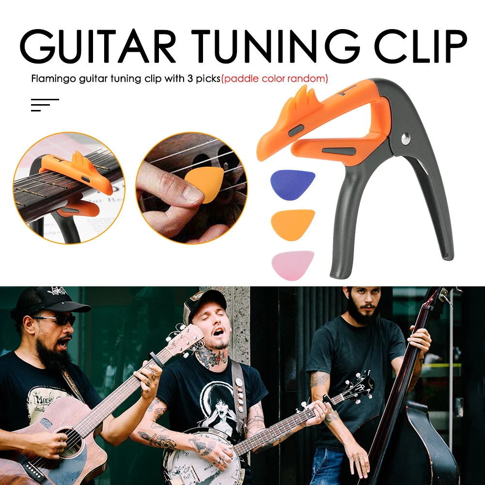

Guitar Tone Adjusting Tuning Tuner Clamp for Acoustic Classical Guitar Parts with 3 Picks Ukulele Musical Instrument Accessories