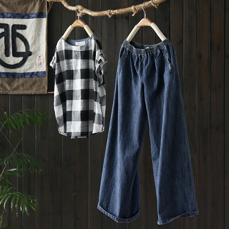 

Модные свободные хлопковые мягкие джинсовые брюки с широкими штанинами для женщин, новинка 2021, осенние длинные брюки