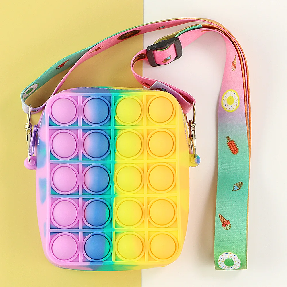 

Радужная женская сумка-кошелек на ремне через плечо