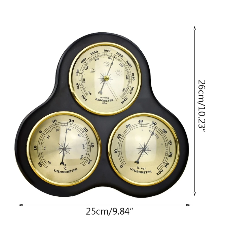 

New Traditional Weather Station, Barometer with Thermometer and Hygrometer No Battery No Battery Required Hanging Home Weather