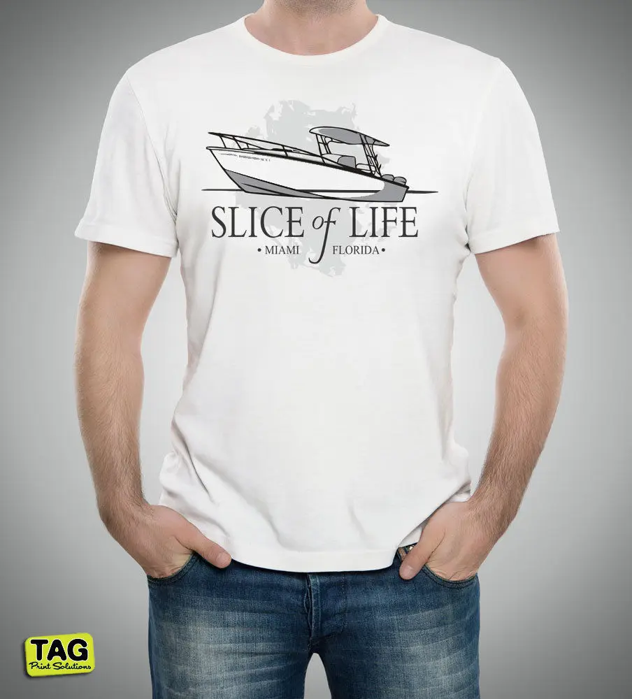 

Fashion SLICE OF LIFE - Dexter Boat Bay Harbor Miami Florida Movie Series T-shirt Tee Shirt