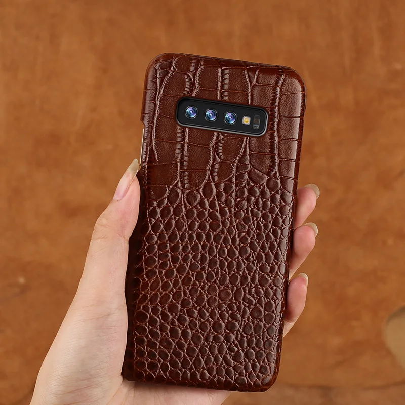 Натуральная кожа мобильный телефон чехол для Samsung Галактики S10 S10E S7 S8 S9 плюс A50 A70 A10