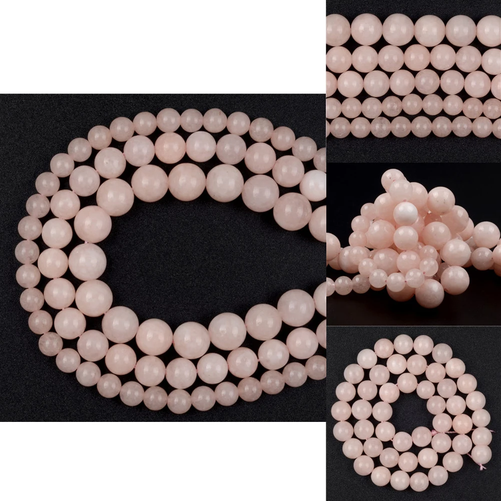 

Natural Gem Pink Morganite Stone Beads Round Smooth Spacer Beads For Jewelry Making Diy Necklace Bracelet Accessories 6 8 10mm