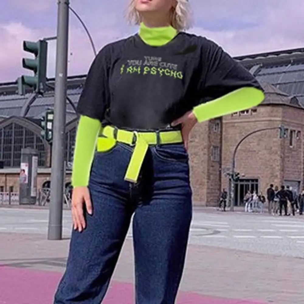 Женский свитер с надписью Модный женский YOU ARE CUTE высоким воротником и длинными