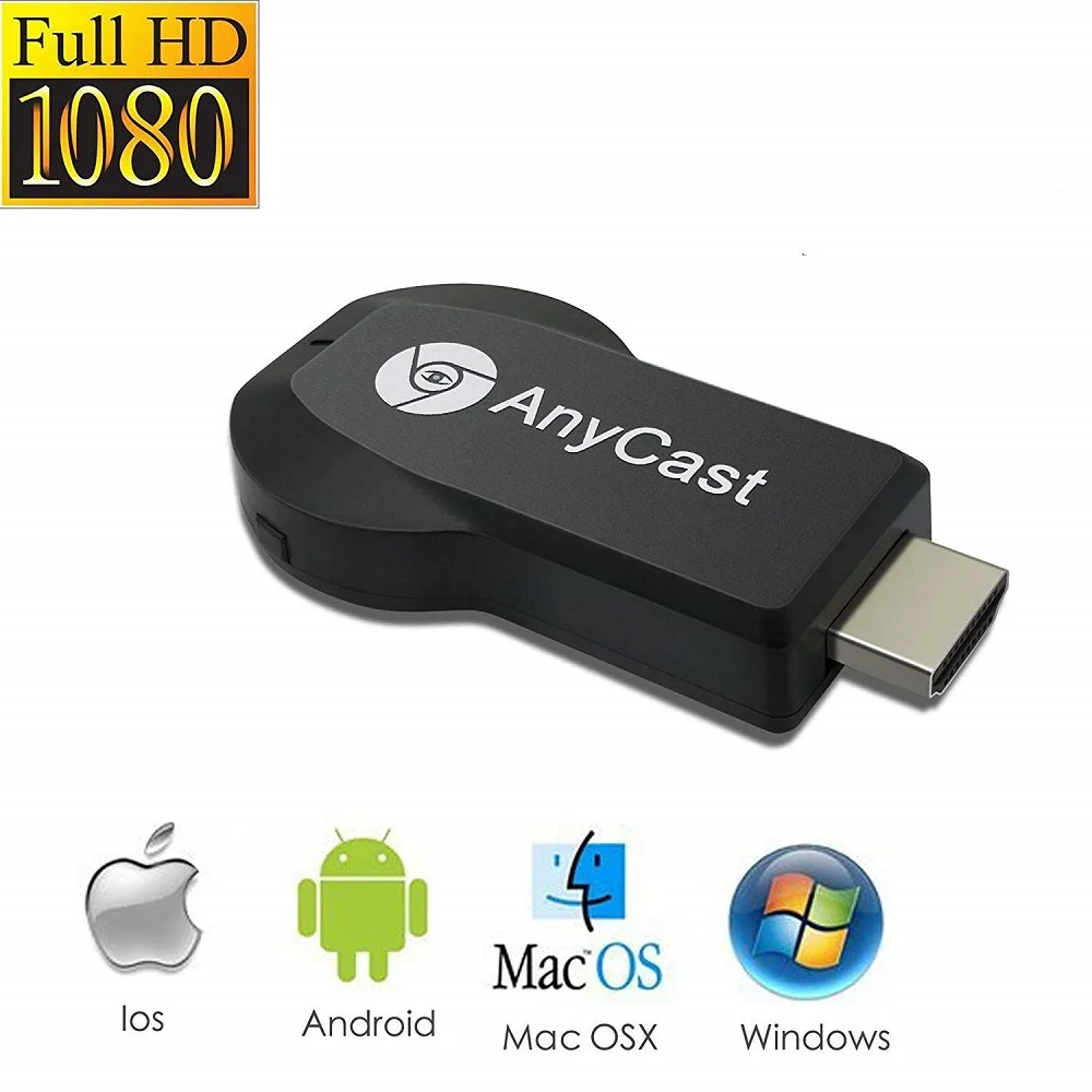

Беспроводной портативный медиаплеер Anycast M4 M9 PLUS 1080P HD, Wifi-адаптер для проектора, смартфона, планшетов