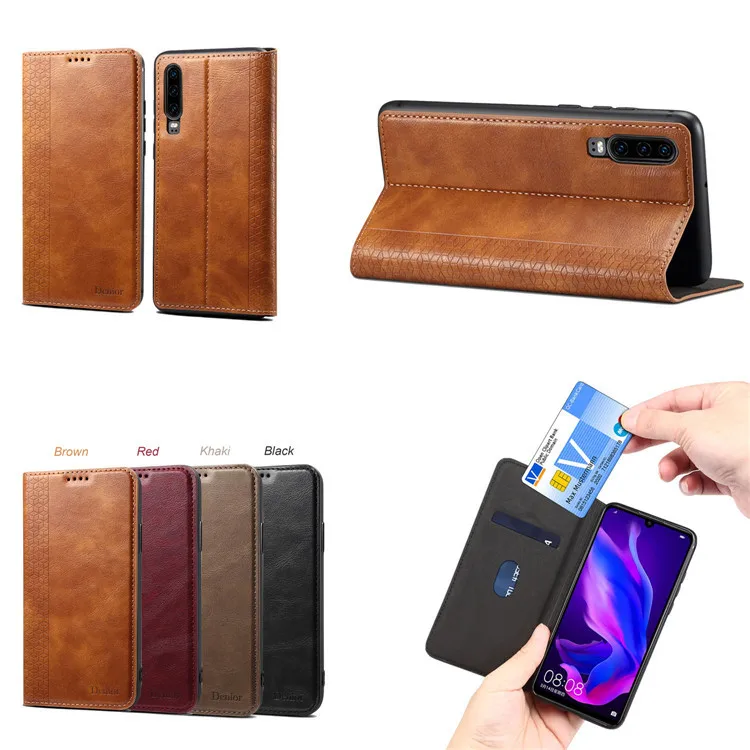 Новинка 2020 кожаный чехол для телефона флип-кошелек Huawei P30 Pro Plus сумки черный