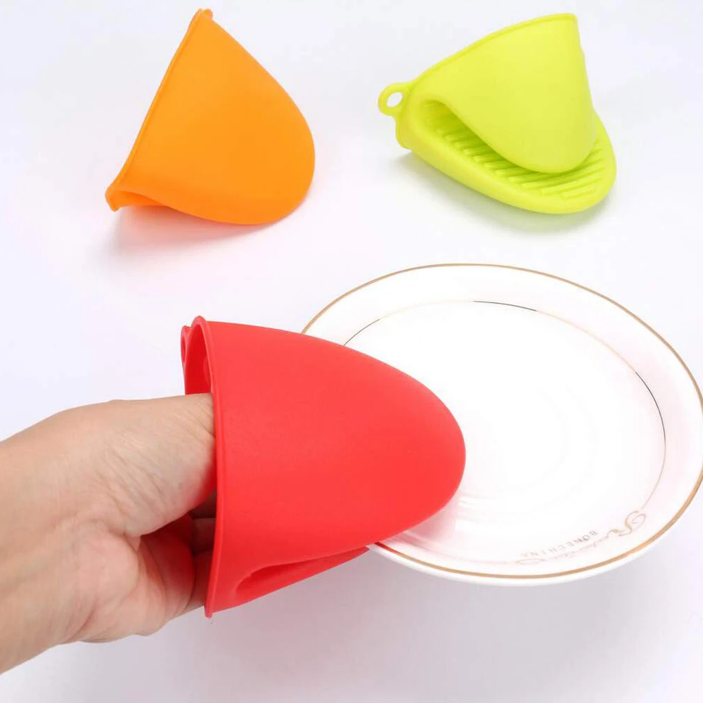 

2pc Thicken Silicone Baking Oven Mitts Microwave Oven Glove Insulation Non Stick Anti-slip Grips Bowl Pot Clips Kitchen Gadgets