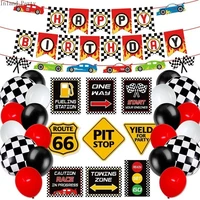 racing car birthday party balloons race car theme banners cake toppers party supplies decoration baby happy birthday party pack