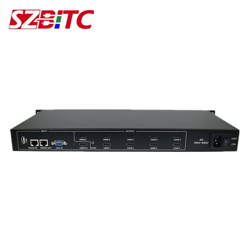 Настенный видеопроцессор SZBITC 3x3 2x3 3x2 2x2 1x1 вращение на 180 градусов HDMI 1080P Пульт