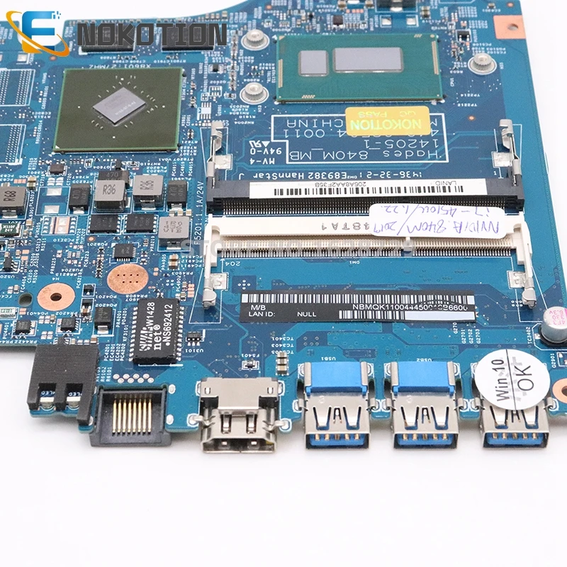 NOKOTION NBMQK11004 NB. MQK11.004 14205-1 для acer aspire VN7-571 VN7-571G материнская плата для ноутбука SR1EB I7-4510U cpu 840M GPU