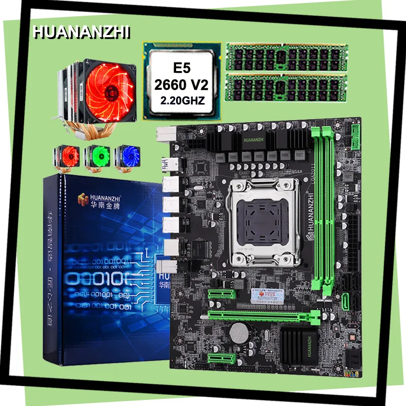 Online Gebäude Perfekte Computer HUANANZHI X79 Motherboard CPU Xeon E5 2660 V2 Mit 6 Heatpipes Kühler RAM 8G(2*4G) DDR3 REG ECC