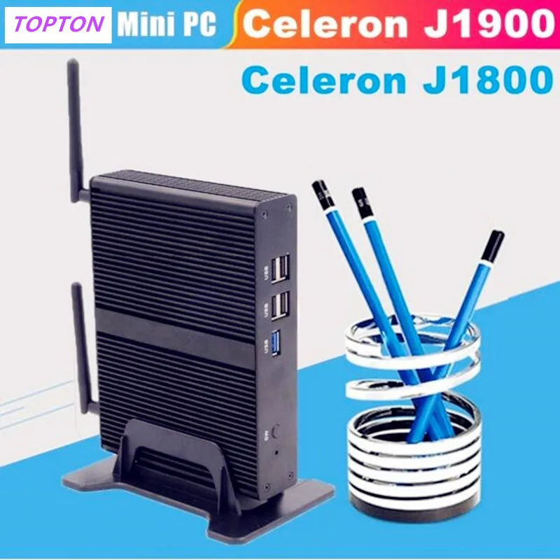 2020 Topton безвентиляторный мини ПК Celeron J1900/J1800 2 41 GHz четырехъядерный HDMI VGA diy
