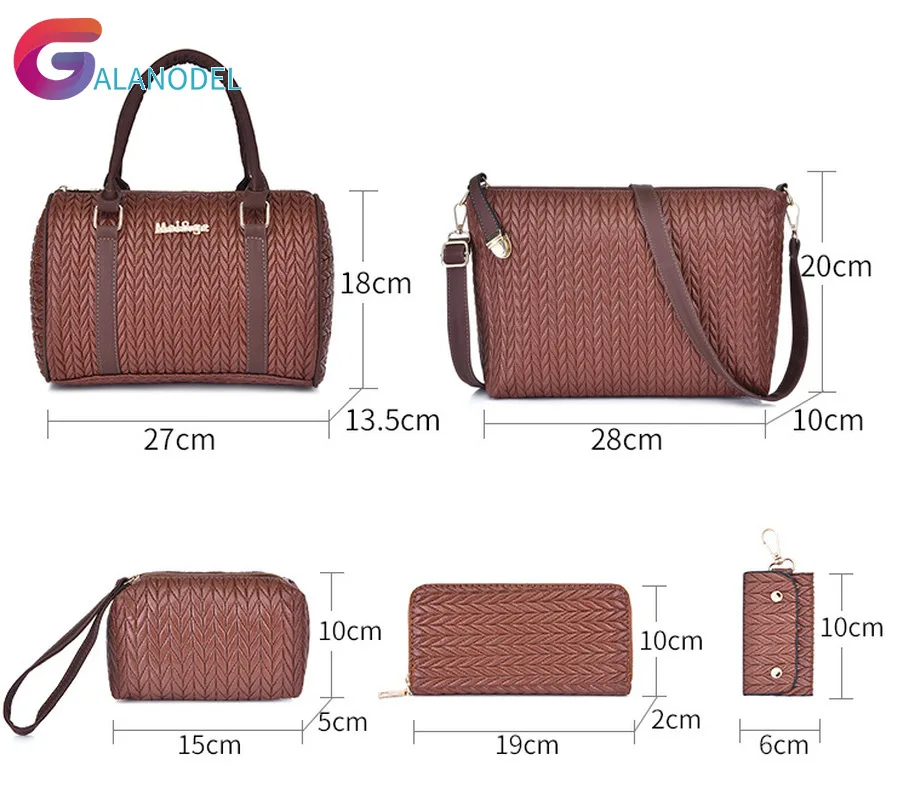 6 шт./компл. женские сумки через плечо с принтом композитные дамские сумочки и